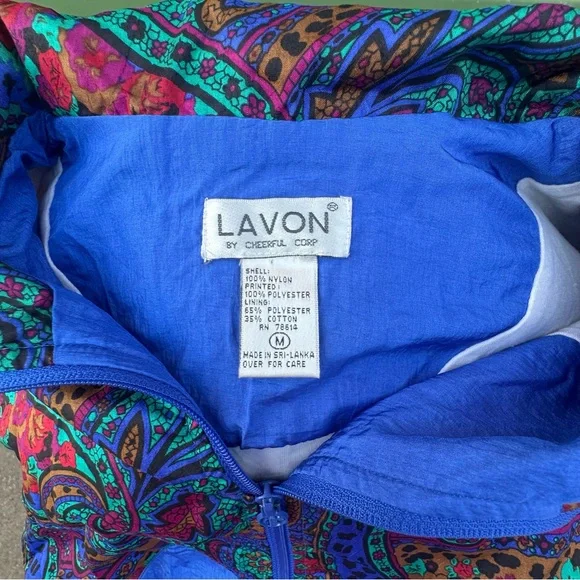 Lavon by Cheerful Corp Vintage 80s/90s Bomber Style Jacket Windbreaker Track - Picture 10 of 15
